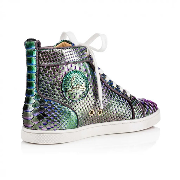 Christian Louboutin Bip Bip Orlato Flat Python Snakeskin High Top Sneaker 41 - Picture 8 of 14
